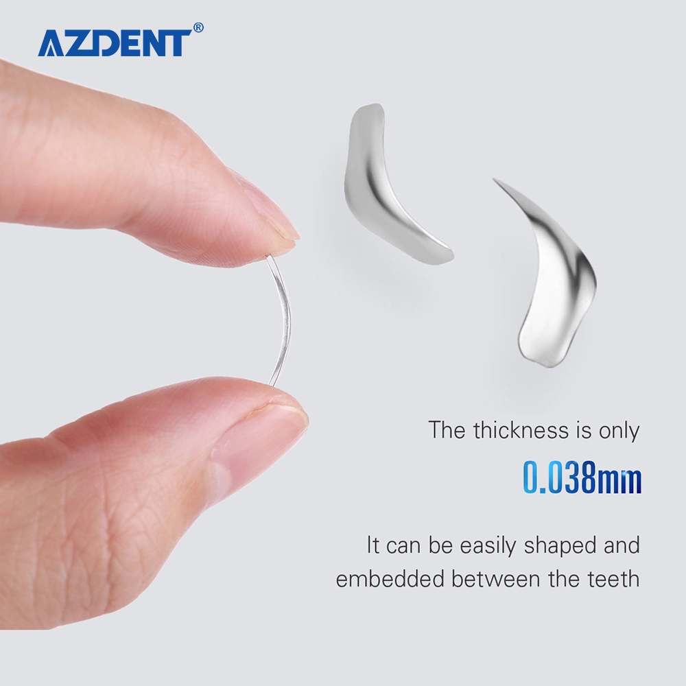 Azdent Dental Sectional Contoured Stainless Steel Matrix Bands 100PCS + 2 Ring Kit