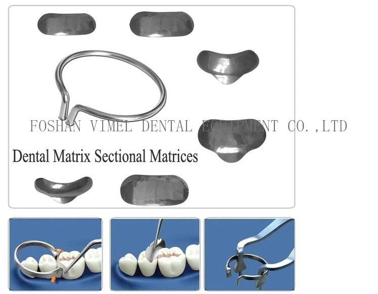Dental Orthodontic Material Matrix Sectional Contoured Metal Matrices + 2 Rings Full Kit