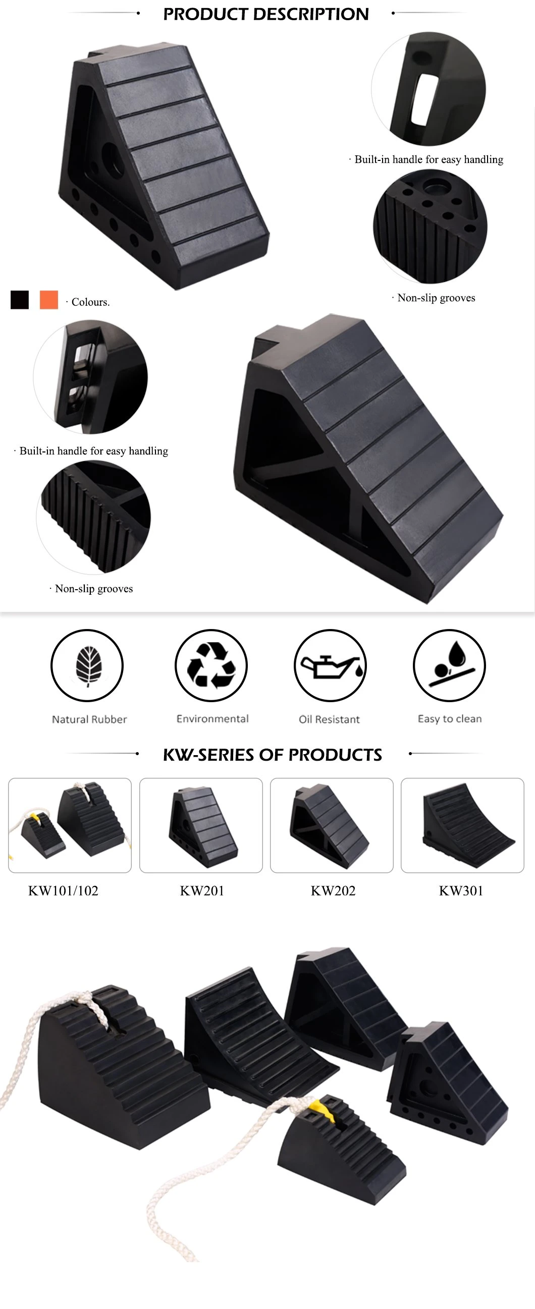 Solid Molded Recycled Truck Rubber Wheel Wedge